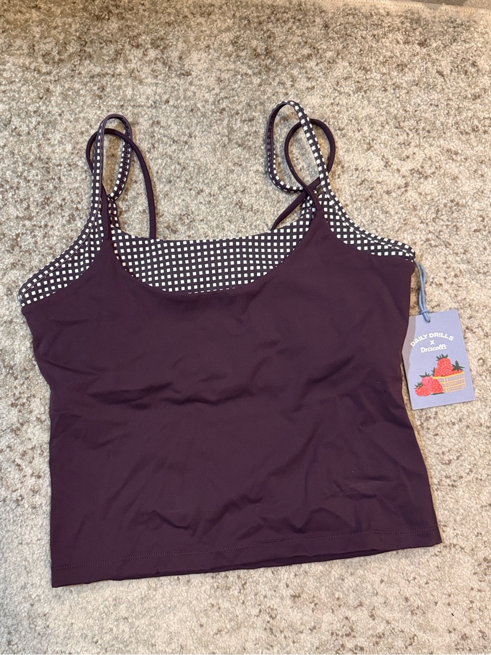 Daily Drills Women's Purple Camisole with Polka Dot Trim